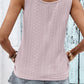 Decorative Button Hem Detail Eyelet Tank