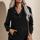 Quilted Patchwork  Button Sweatshirt Hoodie