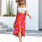 Floral Tied Ruffled Skirt