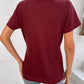 Button Detail Surplice Short Sleeve Tee
