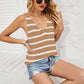 Striped V-Neck Knit Tank