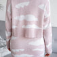 Cloud Print Ribbed Trim Sweater and Skirt Set