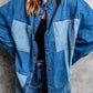 Color Block Snap Denim Jacket