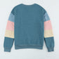 Color Block Ribbed Trim Sweatshirt