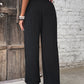 Ruched High Waist Straight Leg Pants