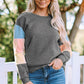 Color Block Ribbed Trim Sweatshirt
