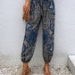 Paisley Print Smocked High-Waist Pants