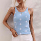 Polka Dot Round Neck Knit Tank