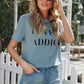 Letter Graphic Distressed Tee Shirt
