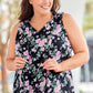 Plus Size Floral Tie Neck Tank