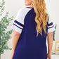 Plus Size Contrast Crisscross Tee Shirt