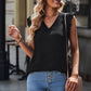 Ruffle Shoulder V-Neck Top