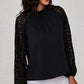 Lace Raglan Sleeve Gathered Detail Blouse