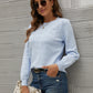 Eyelet Puff Sleeve Sweater