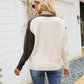 Color Block Ribbed Trim Dropped Shoulder Sweater