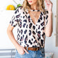Leopard Cutout Short Sleeve Top