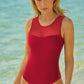 Ladder Cutout Mesh Yoke One-Piece Swimsuit
