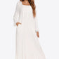 Contrast Lace Trim Ruffle Hem Square Neck Night Dress
