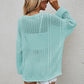 Openwork V-Neck Dropped Shoulder Cardigan