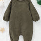 Baby Buttoned Collared Neck Corduroy Jumpsuit