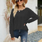 Scalloped Boat Neck Openwork Tunic Sweater
