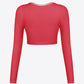 Contrast Trim Ribbed Cropped Top