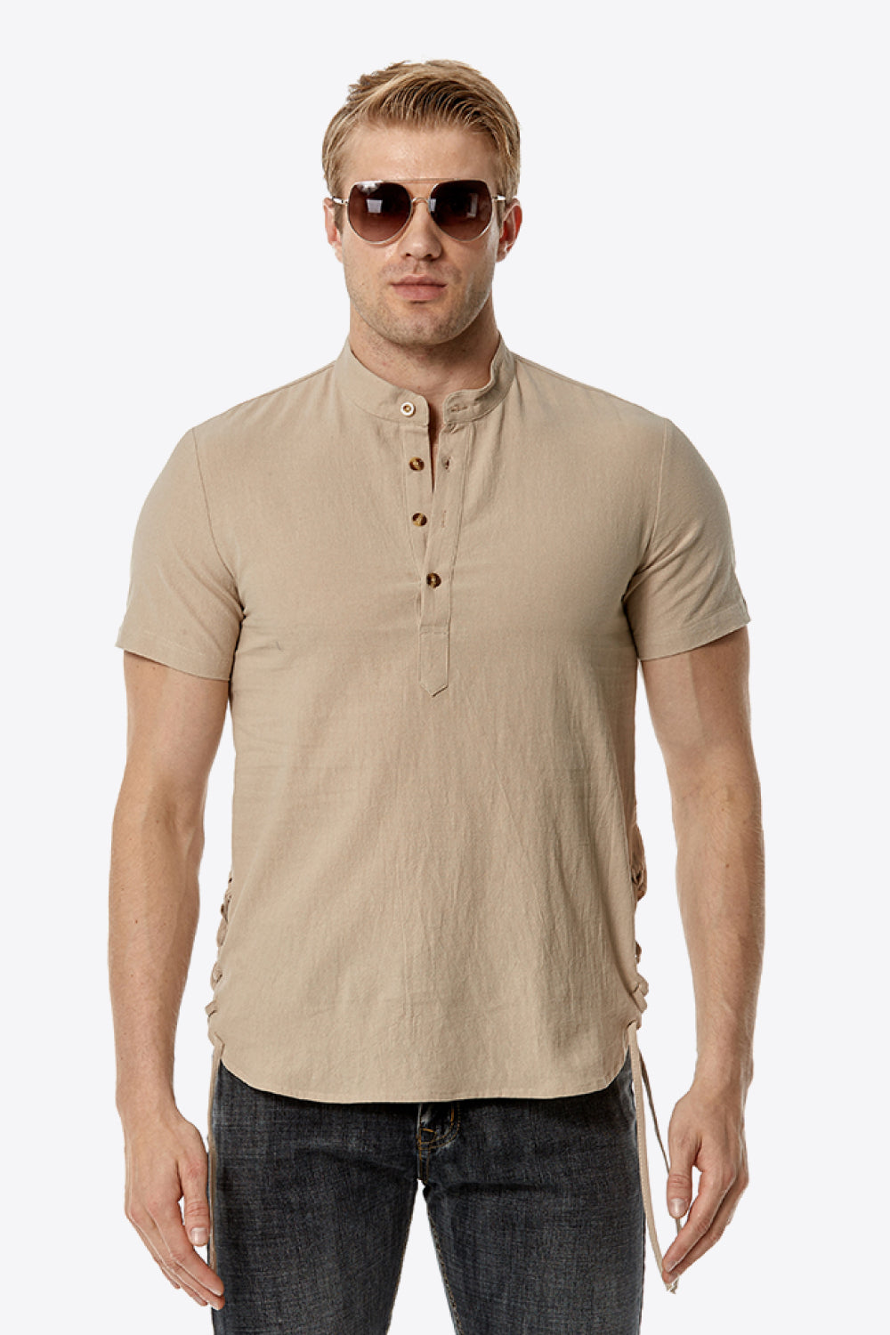 Short Sleeve Henley Tee