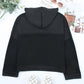 Quarter-Button Exposed Seam Dropped Shoulder Hoodie