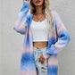 Multicolored Gradient Open Front Longline Cardigan