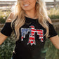 US Flag Bird Graphic Cold-Shoulder Tee