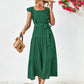 Tie Belt Ruffled Tiered Dress