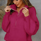 Half-Zip Lantern Sleeve Sweater