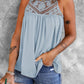 Lace Yoke Grecian Neck Sleeveless Top