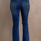 High Waist Distressed Raw Hem Jeans