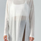 Round Neck Slit Sheer Tunic Sports Top