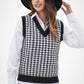 Houndstooth Pattern Sweater Vest