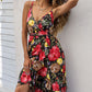 Floral Spaghetti Strap Crisscross Tied Dress