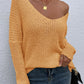 Rib-Knit V-Neck Tunic Sweater
