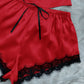 Lace Trim Cami, Shorts, Eye Mask, Scrunchie, and Bag Pajama Set