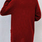 Ribbed Trim Longline Cardigan with Pockets