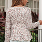 Floral Deep V Tied Peplum Top