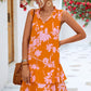 Floral Tie Neck Sleeveless Layered Dress