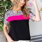 Leopard Color Block Short Sleeve Tee