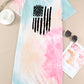 Tie-Dye US Flag Graphic Round Neck Dress