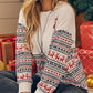 Christmas Fair Isle Curved Hem Top