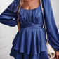 Long Balloon Sleeve Layered Romper
