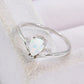 Modern Style Opal Platinum-Plated Ring