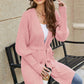 Lantern Sleeve Rib-Knit Open Front Longline Cardigan