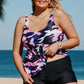 Plus Size Camouflage Peplum Two-Piece Tankini Set
