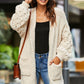 Open Front Ribbed Trim Duster Cardigan